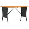 vidaXL Garden Table with Acacia Wood Top Black 105x75x72 cm Poly Rattan