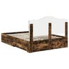 vidaXL Bed Frame with Drawer Smoked Oak 140 x 190 cm Engineered Wood