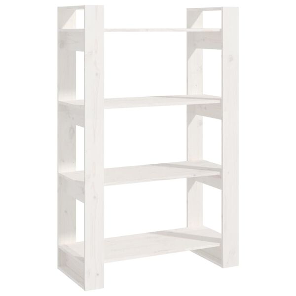 vidaXL Book Cabinet/Room Divider White 80x35x125 cm Solid Wood Pine
