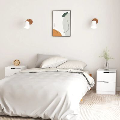 vidaXL Bedside Cabinets 2 pcs White 40x40x50 cm Engineered Wood