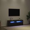 vidaXL TV Cabinet with LED Black Oak 120 x 35 x 40 cm Engineered Wood
