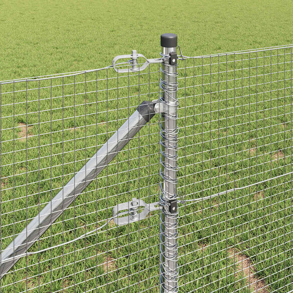 vidaXL Fence Post Silver 10 x 0.8 m (19 x 19 mm mesh) Steel