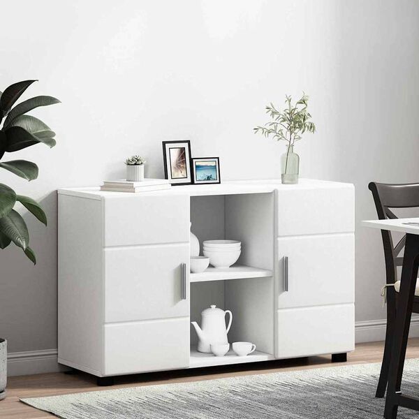 vidaXL Sideboard FLORIN White 88.5 x 30.5 x 55.5 cm Engineered Wood