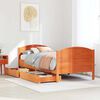 vidaXL Bed Frame without Mattress Wax Brown 90x190 cm Single Solid Wood Pine