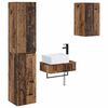 vidaXL Bathroom Furniture Set 3 pcs Old Wood 33 x 34.5 x 160 cm