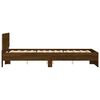 vidaXL Bed Frame with Headboard and LED Brown Oak 120x200 cm