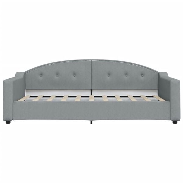 vidaXL Daybed with Mattress Light Grey 90x190 cm Fabric