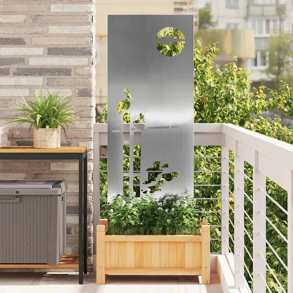 vidaXL Garden Privacy Screen Silver 50 x 140 cm Galvanised steel