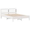 vidaXL Bed Frame without Mattress White 150x200 cm King Size Solid Wood Pine