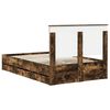 vidaXL Bed Frame with Drawer Smoked Oak 120 x 200 cm Engineer Wood