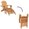 vidaXL Garden Adirondack Chair with Footrest Solid Acacia Wood