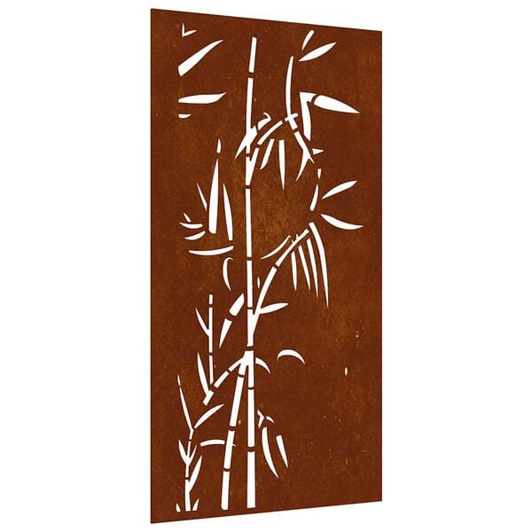 vidaXL Garden Wall Decoration 105x55 cm Corten Steel Bamboo Design