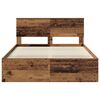 vidaXL Bed Frame with Headboard Old Wood 140 x 200 cm Solid Pine Wood
