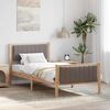 vidaXL Bed frame Brown and taupe 90 x 200 cm Solid pine wood