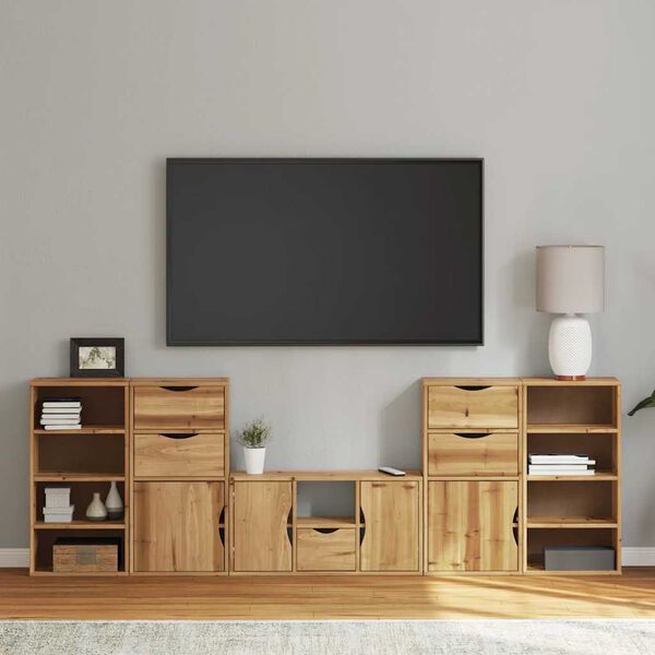 vidaXL 5 Piece TV Units with Storage ODDA Solid Wood Pine