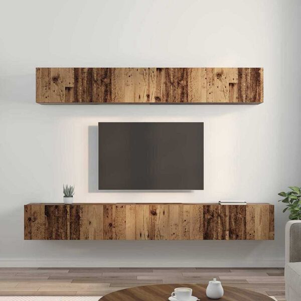 vidaXL TV Cabinet Set Wall-mounted 5 pcs Old Wood Engineered Wood