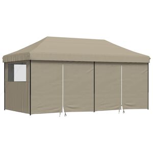 vidaXL Party Tent Taupe with Black Frame Oxford Fabric