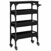 vidaXL Kitchen Trolley Black Oak 53 x 20 x 76 cm Engineered Wood