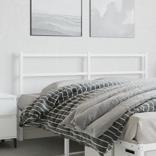 vidaXL Metal Replace Headboard White 150 cm
