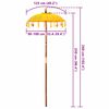 vidaXL Balinese Parasol Yellow 95 x 95 x 260 cm Cotton and Wood