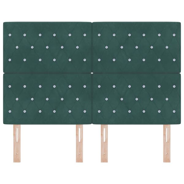 vidaXL Headboard with Headboard Dark Green 160 cm Faux Leather