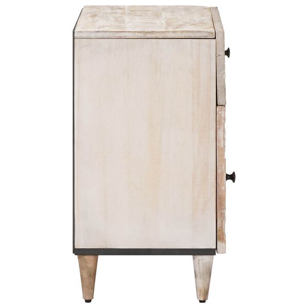 vidaXL Bed cabinet with Drawer White 50 x 33 x 60 cm Solid Mango Wood