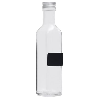 vidaXL Glass Bottles with Screw Cap 12 pcs Square 250 ml
