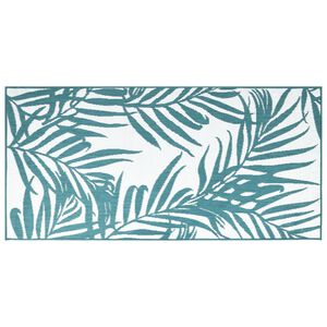 vidaXL Outdoor Rug Aqua and White 80x150 cm Reversible Design