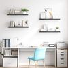 vidaXL Floating Wall Shelves 4 pcs High Gloss Grey 80x23.5x3.8 cm MDF