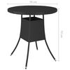 vidaXL Garden Table Black 70x70x73 cm Poly Rattan