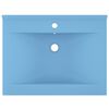 vidaXL Luxury Basin with Faucet Hole Matt Light Blue 60x46 cm Ceramic