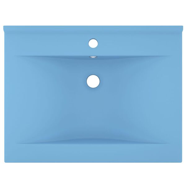 vidaXL Luxury Basin with Faucet Hole Matt Light Blue 60x46 cm Ceramic