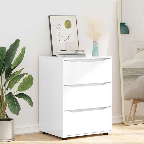 vidaXL Storage Cabinet High Gloss White 60 x 48 x 81 cm