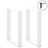 vidaXL Dining Table Legs U-Shaped 2 pcs White 70x(72-73) cm Steel