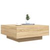 vidaXL Coffee Table with LED Lights Sonoma Oak 80x80x31 cm