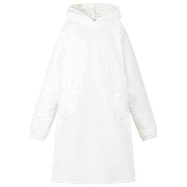 vidaXL Blanket Hoodie White M Fleece and Flannel
