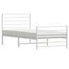 vidaXL Metal Bed Frame without Mattress with Footboard White 90x200cm