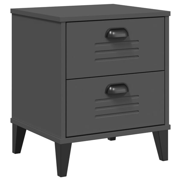 vidaXL Bedside Cabinet VIKEN Anthracite Grey Engineered Wood