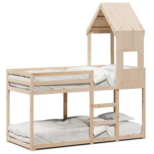 vidaXL Bunk Bed without Mattress 75x190 cm Small Single Solid Wood Pine