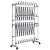 vidaXL Shoe Rack | Silver | Aluminium, PS, PE | Medium | Rollable | Shoe Rack