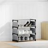 vidaXL Shoe Rack 4-Tier Grey 54x28x55 cm Non-woven Fabric