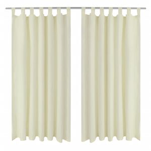 vidaXL 2 pcs Cream Micro-Satin Curtains with Loops 140 x 245 cm