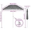 vidaXL Beach Parasol Natural 160 x 160 x 196 cm Polyester and Steel