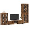 vidaXL TV Cabinet Set with Drawer FLORIN Smoked Oak Engineered Wood