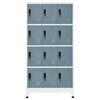 vidaXL Locker Cabinet Light Grey and Dark Grey 90x45x180 cm Steel