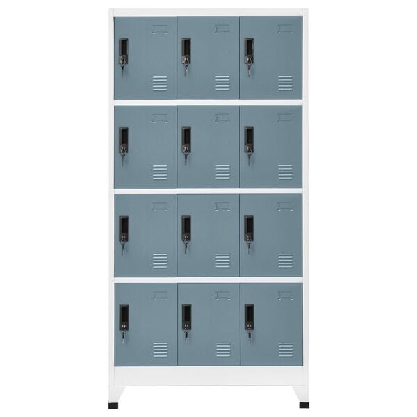 vidaXL Locker Cabinet Light Grey and Dark Grey 90x45x180 cm Steel