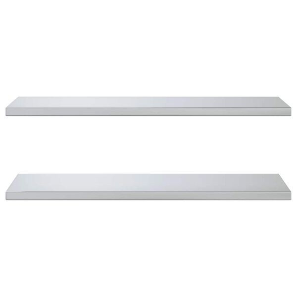 vidaXL Wall Shelves 2 pcs 100x40 cm Silver Stainless Steel