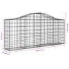 vidaXL Arched Gabion Baskets 13 pcs 200x30x80/100 cm Galvanised Iron