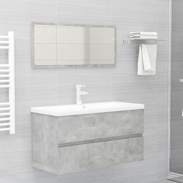 vidaXL Bathroom Furniture Set Concrete Grey Engineered Wood