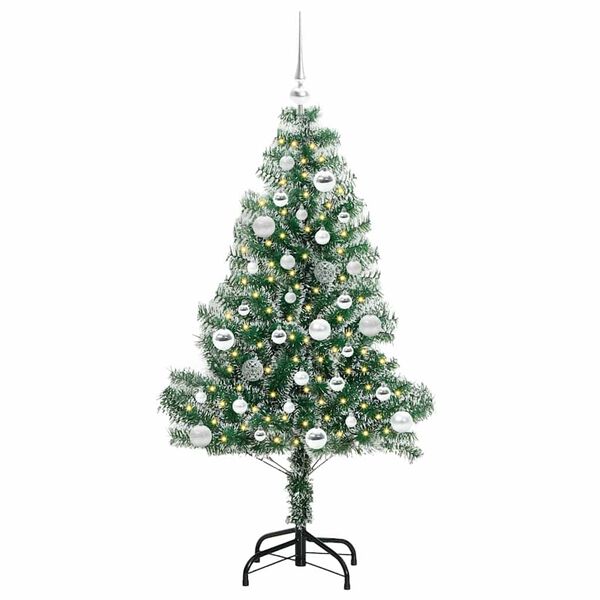 vidaXL Artificial Christmas Tree Snow Flocked with LED Light 150 cm